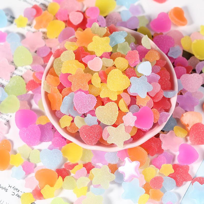 heart and star nail resin charms - MRSLM