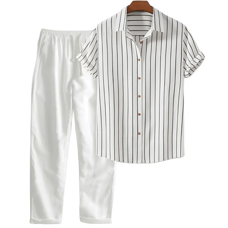 men's printed shirt and trousers set, view 4 - MRSLM