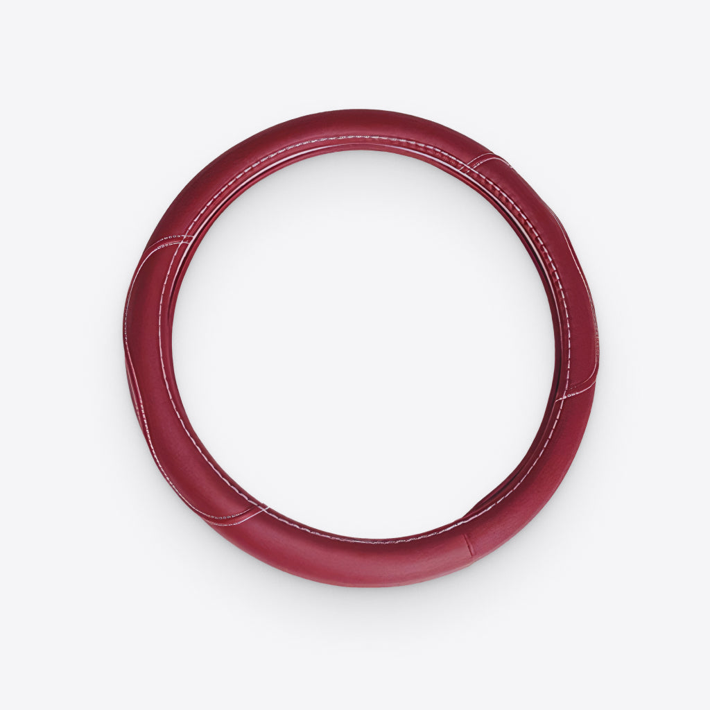 Red Polyurethane Leather Steering Wheel Wrap