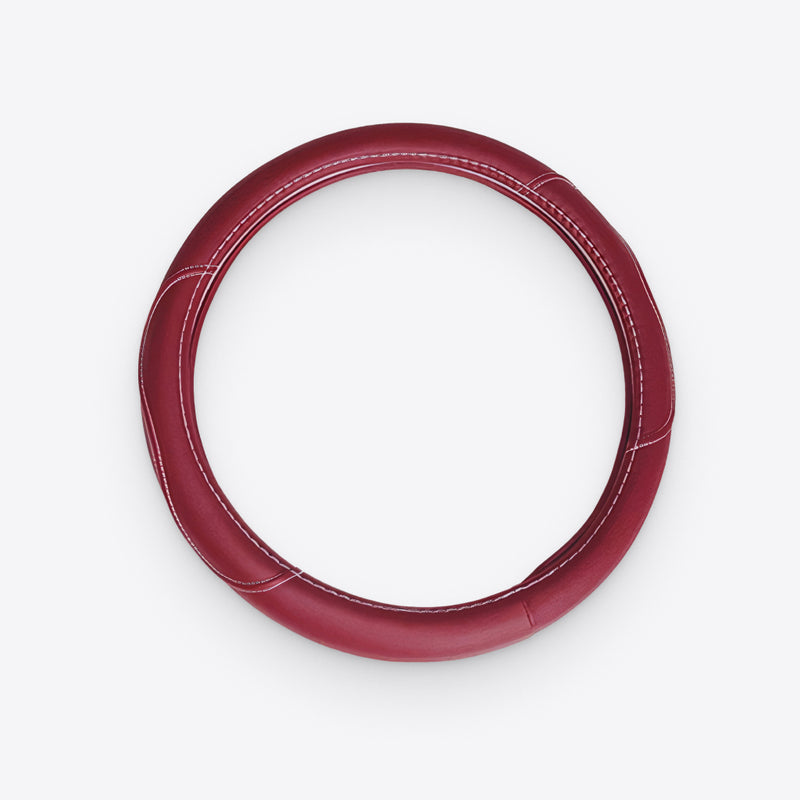 red polyurethane leather steering wheel wrap - MRSLM
