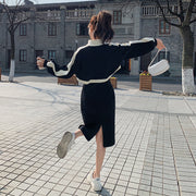 black long sleeve autumn dress, view 3 - MRSLM