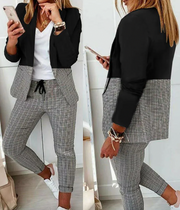 women's small plaid suit jacket and pants set, view 4 - MRSLM