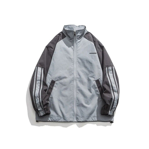 striped lantern sleeve bomber jacket, view 3 - MRSLM