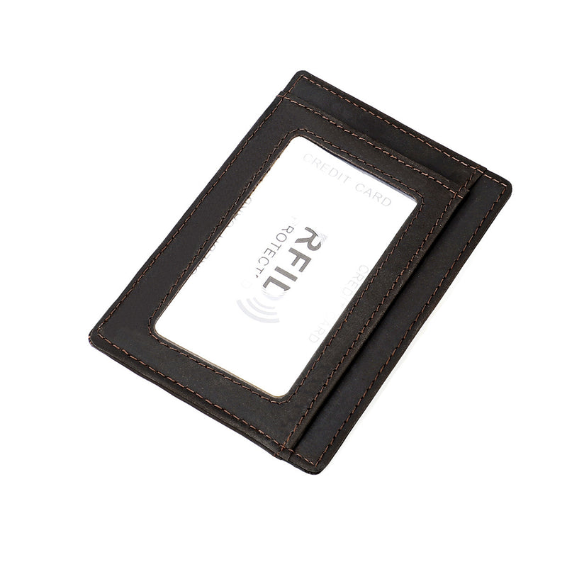 crazy horse leather card holder, view 7 - MRSLM