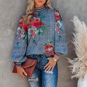 women's printed long sleeve loose shirt, view 6 - MRSLM