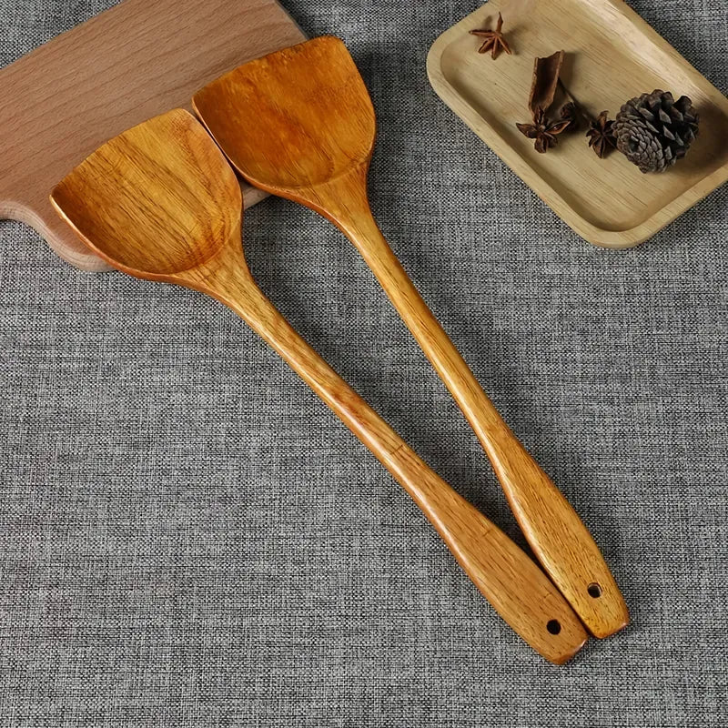 bamboo wood spatula, view 3 - MRSLM