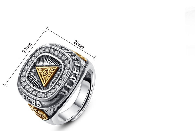 s925 silver eye of god vintage ring, view 8 - MRSLM