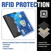 slim carbon leather RFID wallet, view 4 - MRSLM