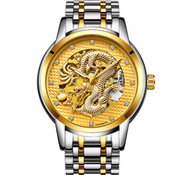 gold skeleton automatic dragon watch, view 13 - MRSLM