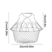 foldable stainless steel fryer basket, view 2 - MRSLM