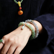 jadeite lotus bead bracelet - MRSLM