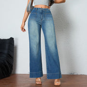 wide-leg cropped gray jeans for women - MRSLM