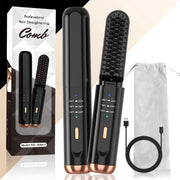 cordless beard and hair straightener brush, view 4 - MRSLM