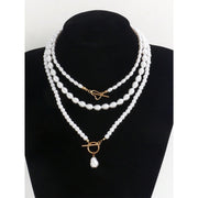 imitation pearl heart pendant necklace, view 6 - MRSLM