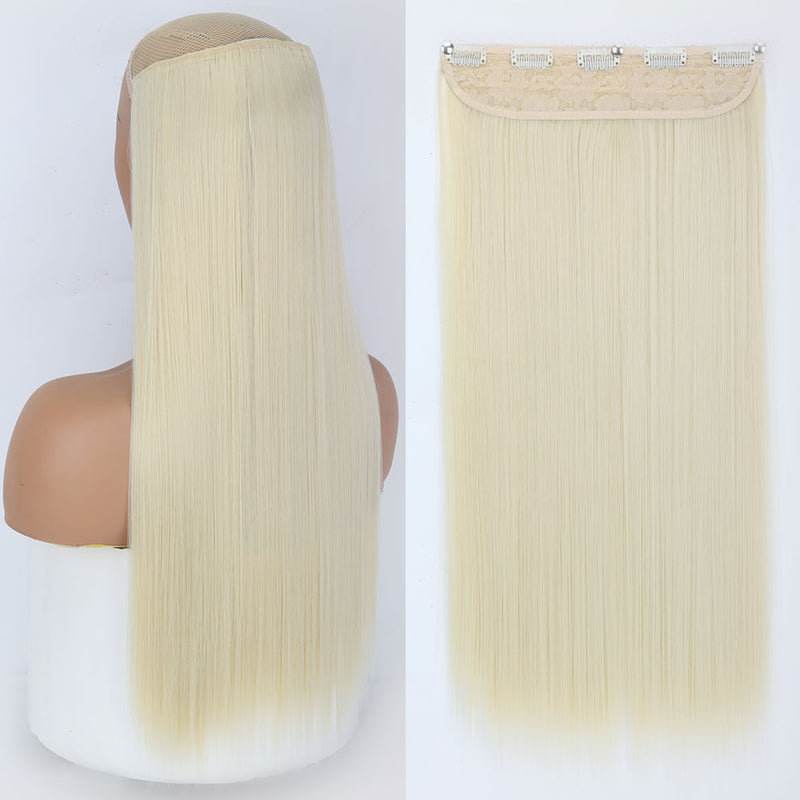 synthetic long straight clip-in hair extensions, view 12 - MRSLM