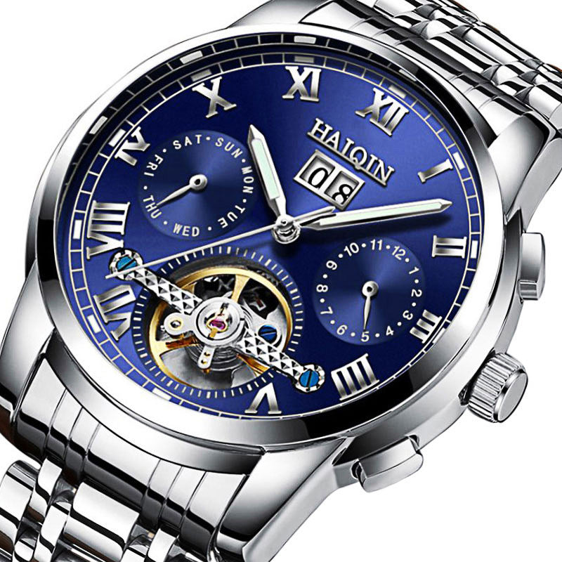 men's luminous hollow automatic mechanical watch, view 6 - MRSLM