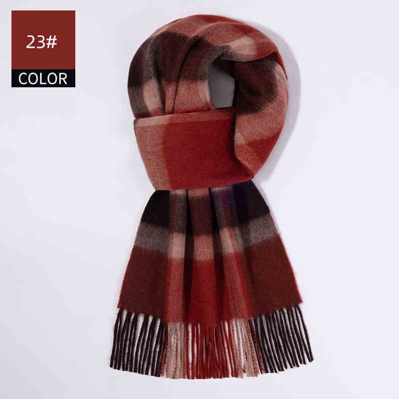 Men's plaid wool scarf, view 3 - MRSLM