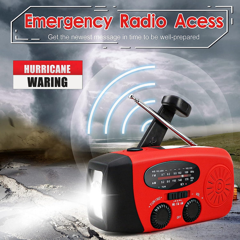 solar hand crank LED lantern, view 4 - MRSLM