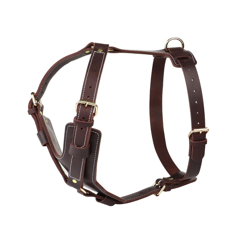 genuine leather dog harness, view 5 - MRSLM