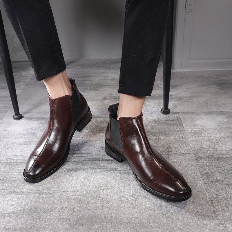men's leather chelsea boots, view 5 - MRSLM