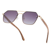 polarized wood frame sunglasses, view 3 - MRSLM