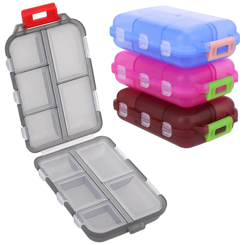 travel pill organizer case with 10 compartments, view 13 - MRSLM