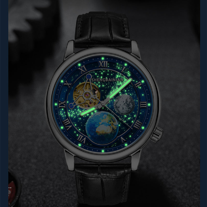 men's luminous starry sky mechanical watch, view 5 - MRSLM