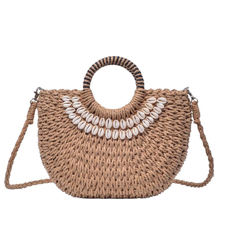 Handmade woven seashell crossbody handbag, view 3 - MRSLM