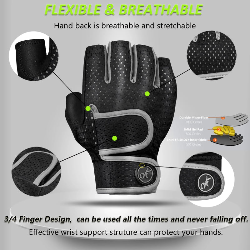 Breathable workout gloves, view 5 - MRSLM