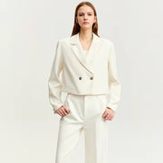 women's short blazer with lapel collar - MRSLM