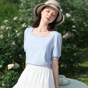 square neck puff sleeve t-shirt - MRSLM
