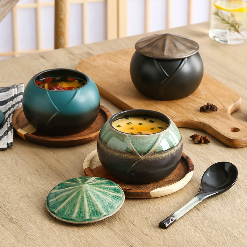 ceramic bamboo hat stew bowl - MRSLM