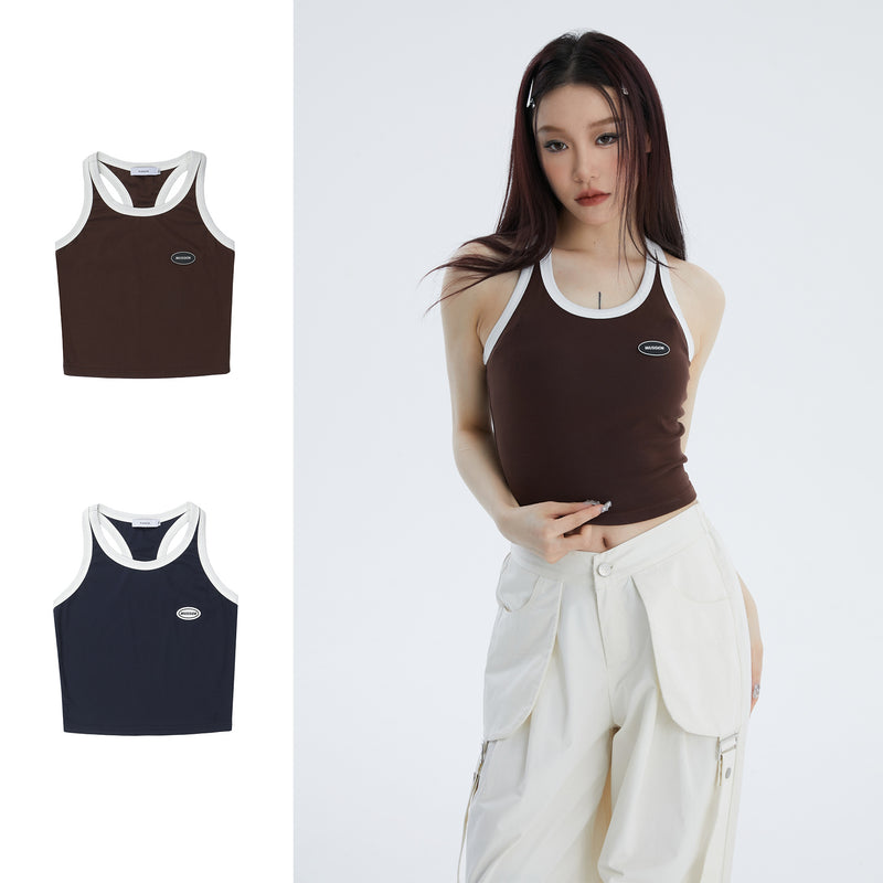 women's cropped cotton vest t-shirt, view 9 - MRSLM