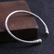 silver hoop stick bangle, view 4 - MRSLM
