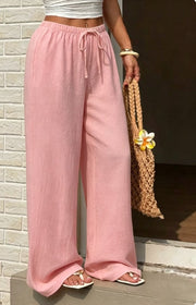Women's plus size drawstring wide-leg pants, view 3 - MRSLM