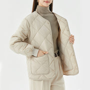 rhombus quilted round-neck jacket - MRSLM