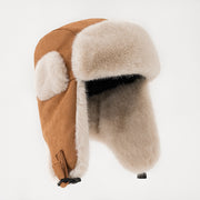 Women's suede winter hat with ear flaps, view 5 - MRSLM
