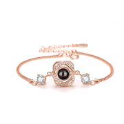 100 language projection heart bracelet, view 2 - MRSLM