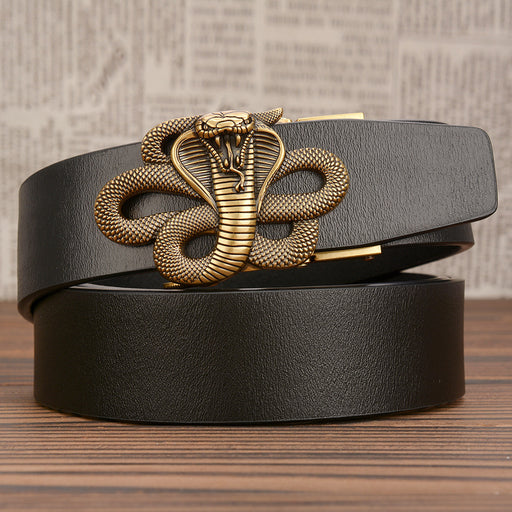men's cobra buckle leather belt - MRSLM