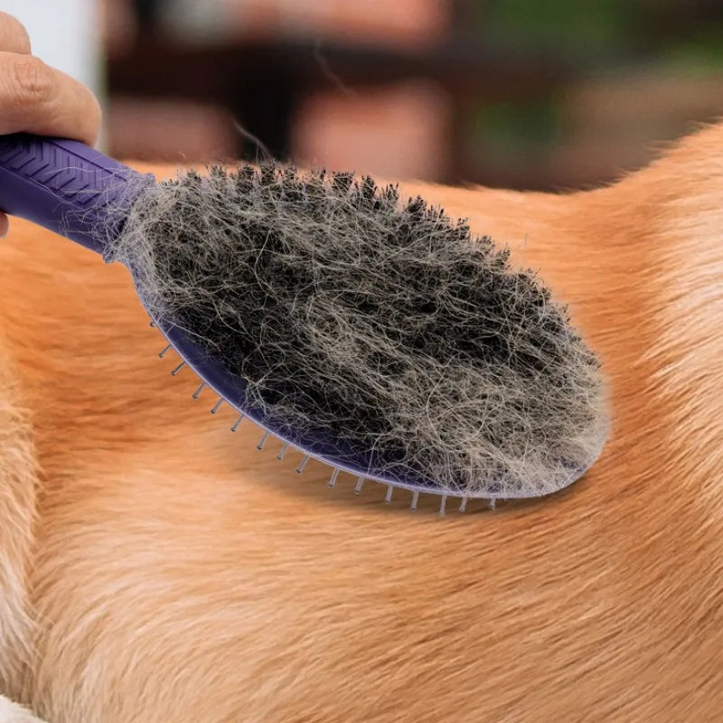 double-sided dog grooming brush, view 5 - MRSLM