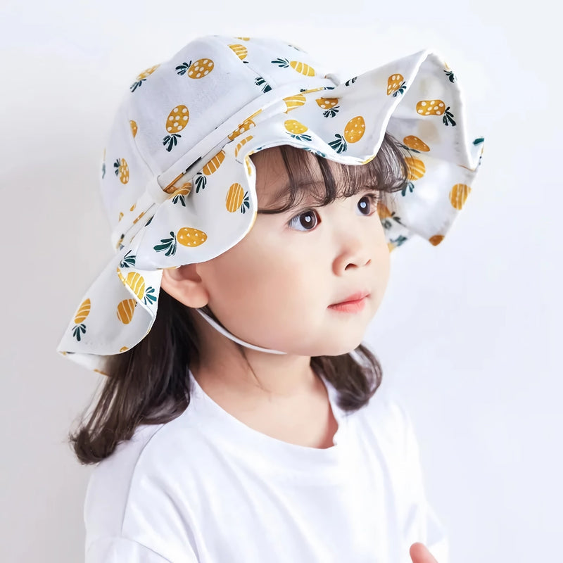 Cute cotton sun bucket hat for kids, view 6 - MRSLM