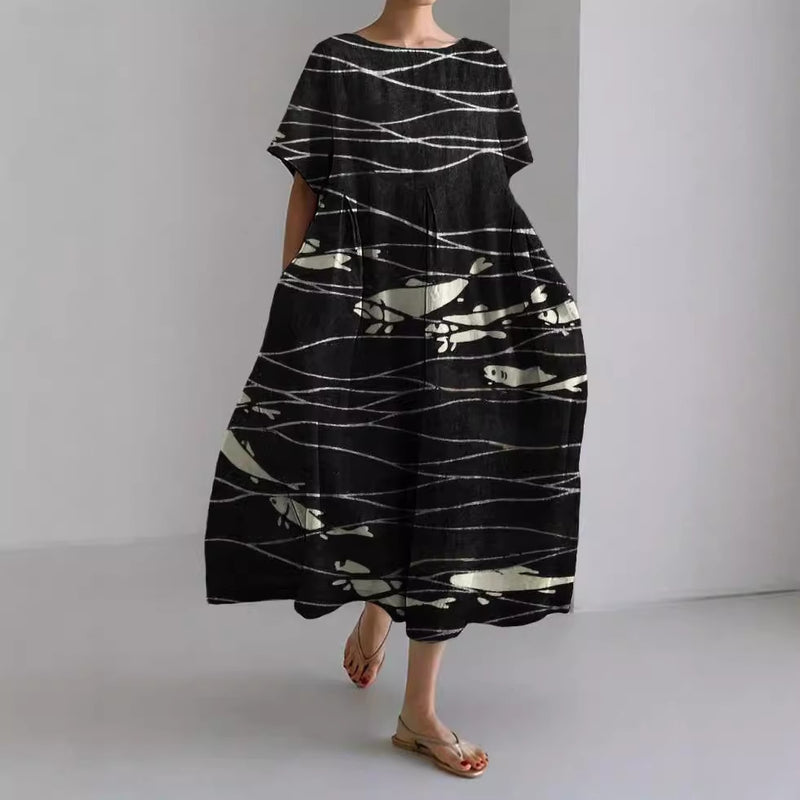 women's loose printed dress, view 4 - MRSLM