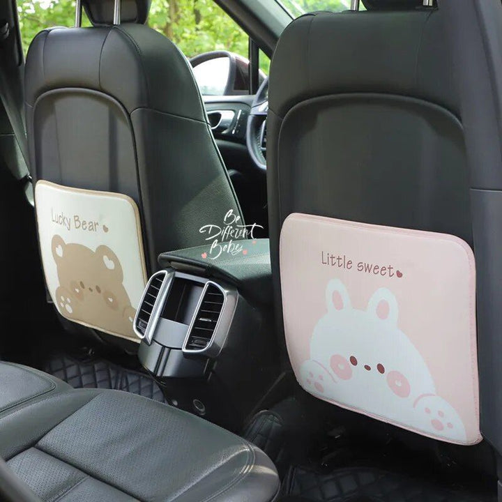 Waterproof Cartoon Bear & Rabbit Car Seat Back Protector for Kids