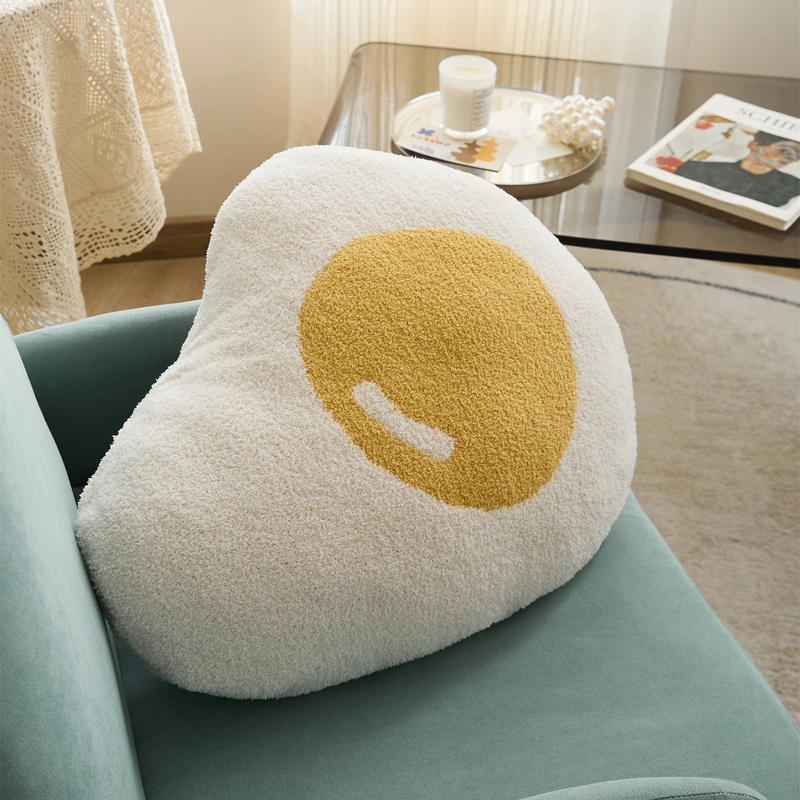 kawaii fried egg throw pillow - MRSLM