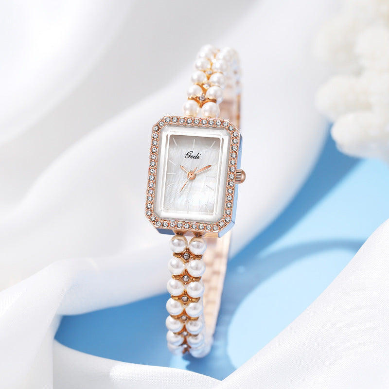 Women's shell pearl quartz watch, view 2 - MRSLM