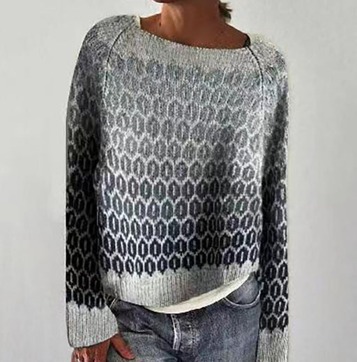 multicolor loose pullover sweater for women, view 18 - MRSLM