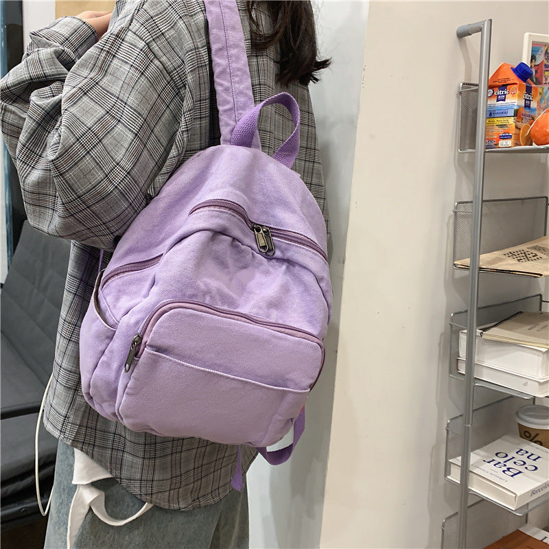 retro wash canvas backpack, view 2 - MRSLM