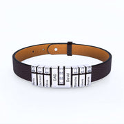 men's faux leather cord bracelet, view 4 - MRSLM