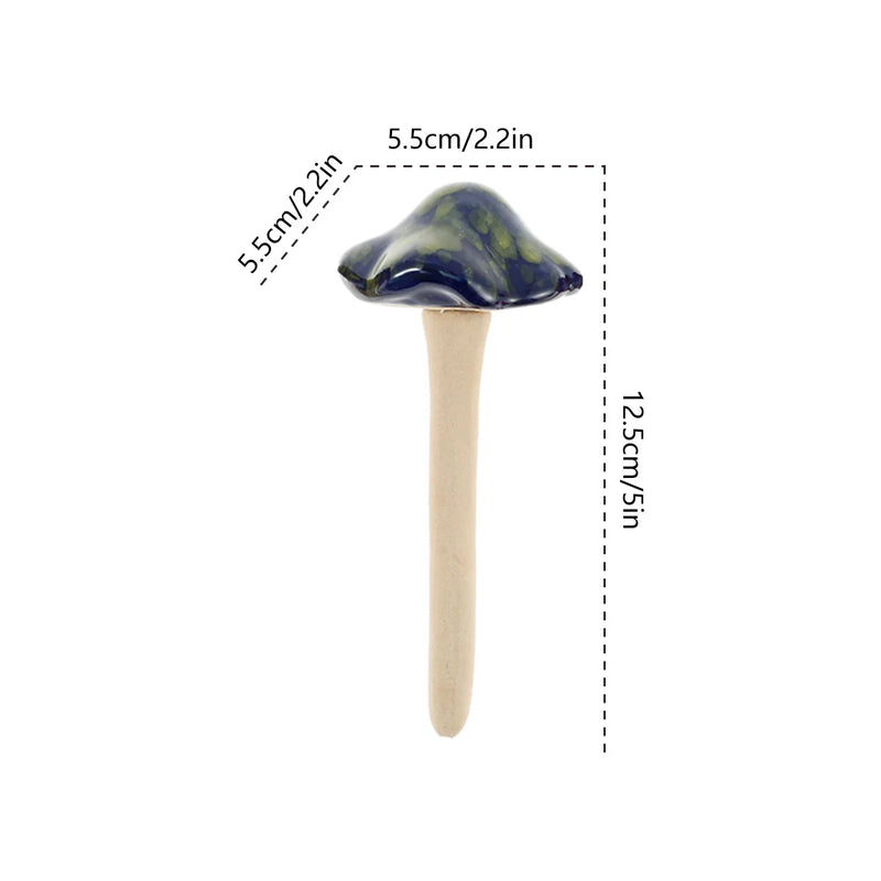 4-piece ceramic garden mushroom ornaments, view 7 - MRSLM