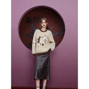 women's floral knit sweater, view 8 - MRSLM